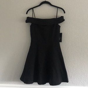 Lulu’s Black Off-the-Shoulder Skater Dress